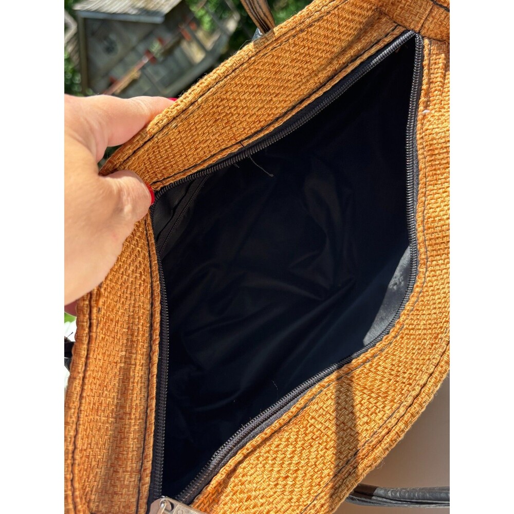 Kenyan Artisan‎ Jute Hand Bag Purse Tote Zippered Hand Made Natural Fiber Beaded - Picture 15 of 16